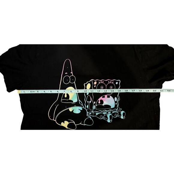 Old Navy Black Crew Neck Watercolor Spongebob T-Shirt Womens Size L - Picture 5 of 7
